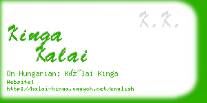 kinga kalai business card